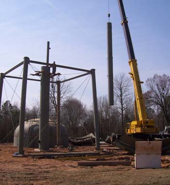 Foreman's new water tower during construction.